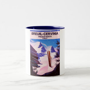 Tasse 2 Couleurs Breuil-Cervinia, Valle d’Aosta, italie, affiche 