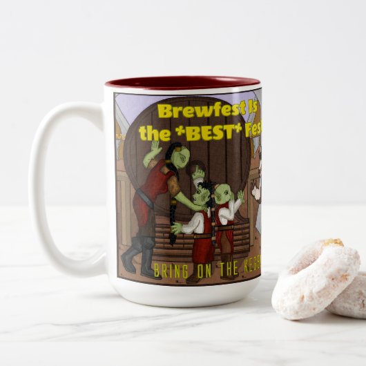 Tasse 2 Couleurs Brewfest Est La Meilleure Fête : (Avec donut)