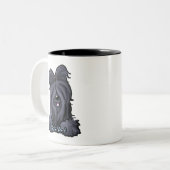 Tasse 2 Couleurs Briard noir KiniArt  (Devant gauche)