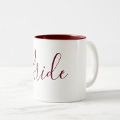 Tasse 2 Couleurs Bride Bourgogne et cursive blanche (Devant droit)