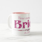 Tasse 2 Couleurs Bride et diamants de Parties scintillant rose chau (Devant gauche)