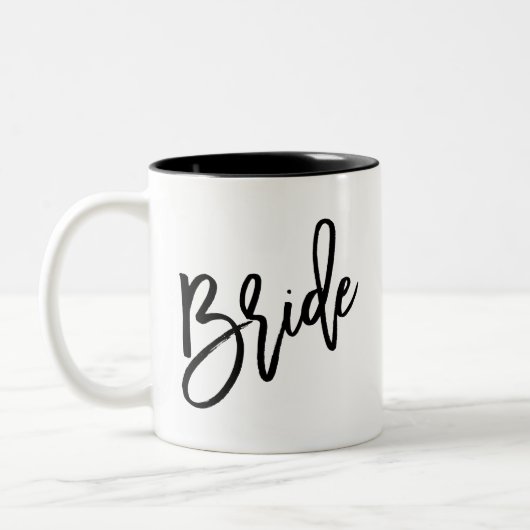 Tasse 2 Couleurs Bride moderne chic Script en noir (Gauche)
