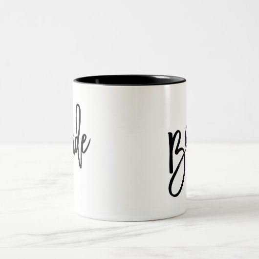 Tasse 2 Couleurs Bride moderne chic Script en noir (Centre)