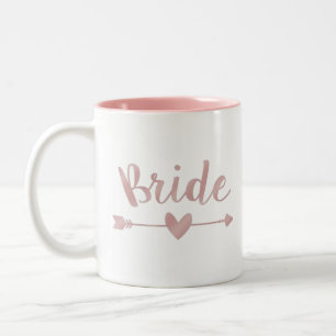 Tasse 2 Couleurs Bride rougissante Moderne Lettering Coeurs roses P