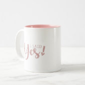 Tasse 2 Couleurs Bride rougissante Moderne Lettering Coeurs roses P (Devant gauche)