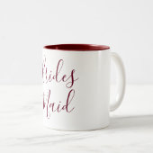 Tasse 2 Couleurs Bridesmaid Bourgogne et cursive blanche (Devant droit)