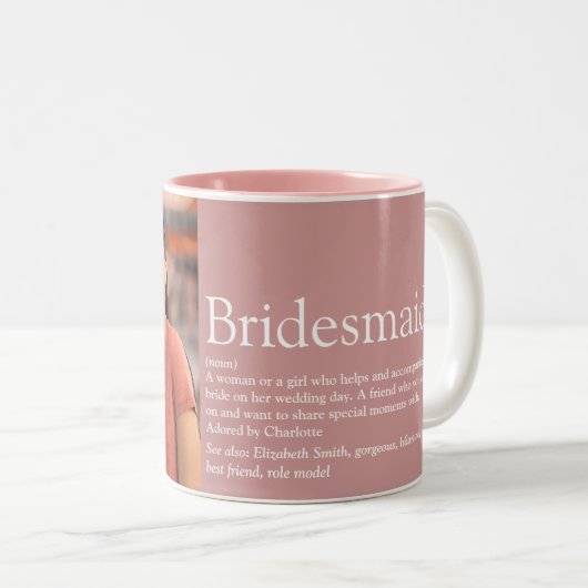 Tasse 2 Couleurs Bridesmaid Définition Photo Wedding Favor (Devant droit)
