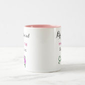 Tasse 2 Couleurs Bridesmaid Typographie moderne Fleurs roses Mariag (Centre)