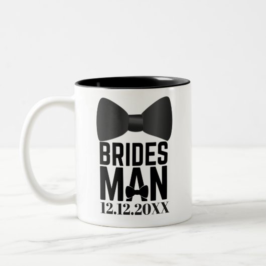 Tasse 2 Couleurs Bridesman Bow Cravate mariage Faveur (Gauche)