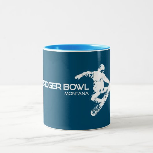 Tasse 2 Couleurs Bridger Bowl Montana Snowboarder (Centre)