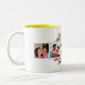 Tasse 2 Couleurs Bright Blooms 5 Photo Collage Monogramme (Gauche)