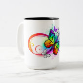 Tasse 2 Couleurs Bright infinity with rainbow butterfly (Devant gauche)