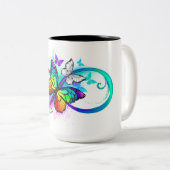Tasse 2 Couleurs Bright infinity with rainbow butterfly (Devant droit)