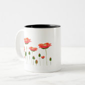 Tasse 2 Couleurs bright red poppies (Devant gauche)