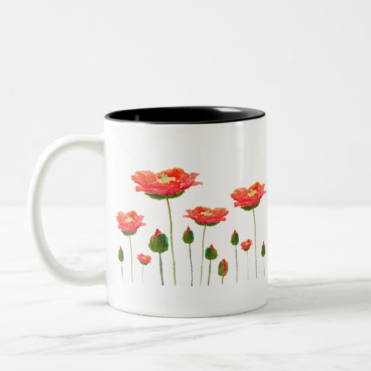 Tasse 2 Couleurs bright red poppies (Gauche)