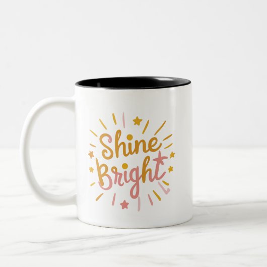 Tasse 2 Couleurs Brillez – Conception énergique et positive f (Gauche)