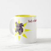 Tasse 2 Couleurs Brindle Greyhound Dog Face Personnalisé (Devant gauche)