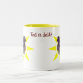 Tasse 2 Couleurs Brindle Greyhound Dog Face Personnalisé (Centre)