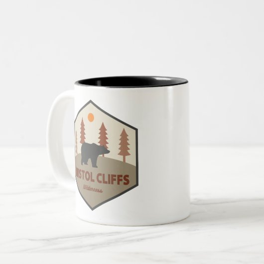 Tasse 2 Couleurs Bristol Cliffs Ours sauvage (Devant gauche)