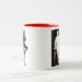 Tasse 2 Couleurs Britanniques Avengers noir et blanc silhouette (Centre)