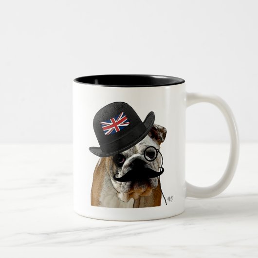 Tasse 2 Couleurs British Bulldog et Bowler Casquette (Droit)