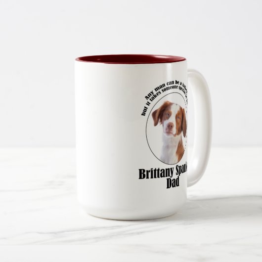 Tasse 2 Couleurs Brittany Spaniel Papa (Devant droit)