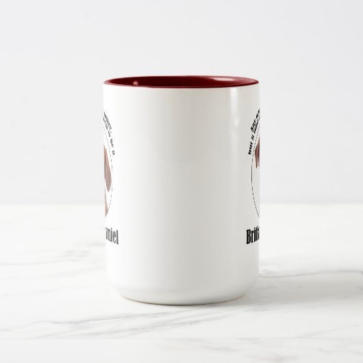 Tasse 2 Couleurs Brittany Spaniel Papa (Centre)