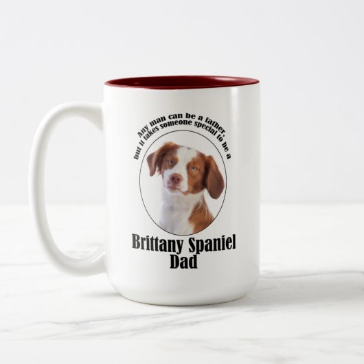 Tasse 2 Couleurs Brittany Spaniel Papa (Gauche)