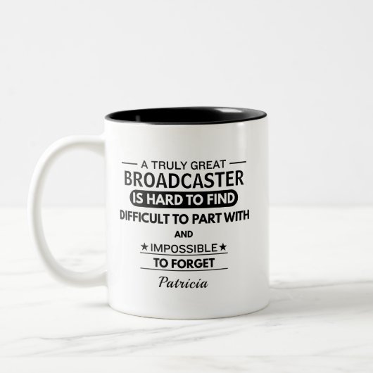 Tasse 2 Couleurs Broadcaster Appreciation Farewell Personalized (Gauche)