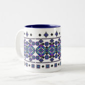 Tasse 2 Couleurs Broderie bleue (Devant gauche)