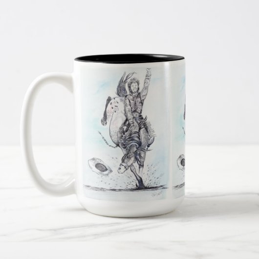 Tasse 2 Couleurs Bronc aux yeux cassés (Gauche)