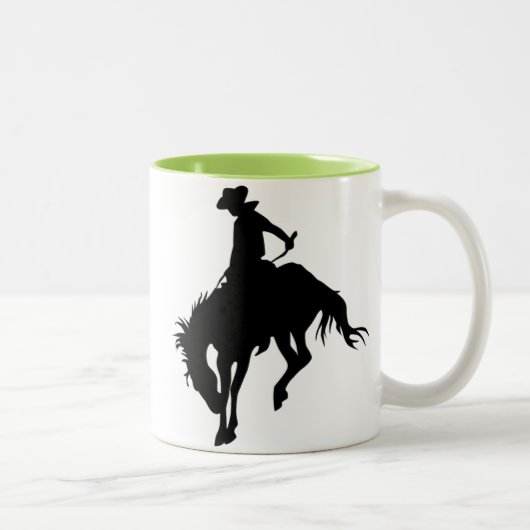 Tasse 2 Couleurs Bronco s'opposant ; Rodéo ; Cool (Droit)