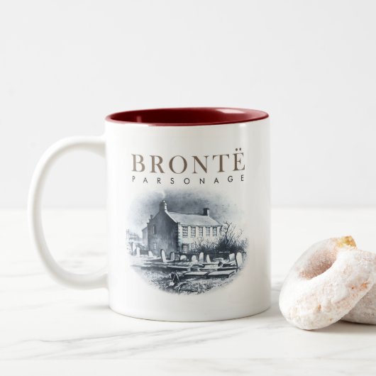 Tasse 2 Couleurs Bronte Parsonage Maison des Brontes (Avec donut)