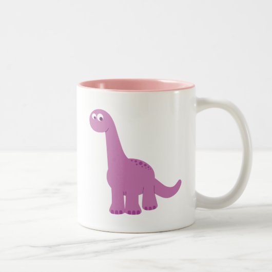 Tasse 2 Couleurs Brontosaurus pourpre Dinosaur (Droit)