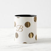 Tasse 2 Couleurs Bronze Faux Shine Pois Moderne tendance chic (Centre)