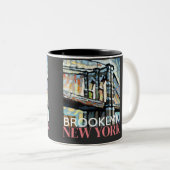 Tasse 2 Couleurs Brooklyn Bridge New York (Devant droit)