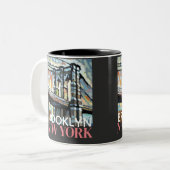 Tasse 2 Couleurs Brooklyn Bridge New York (Devant gauche)
