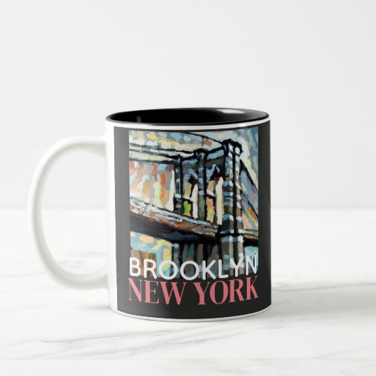 Tasse 2 Couleurs Brooklyn Bridge New York (Gauche)