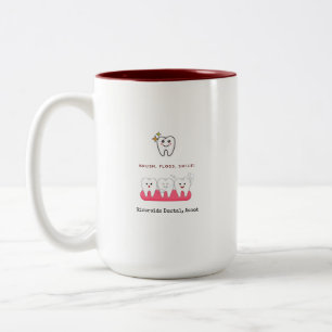 Tasse 2 Couleurs Brosser, passer le fil dentaire, sourire Dentiste
