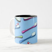 Tasse 2 Couleurs Brosses à dents (Devant gauche)