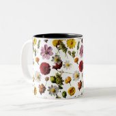 Tasse 2 Couleurs Brouillard à deux tons d'explosion florale (11 oz) (Devant gauche)