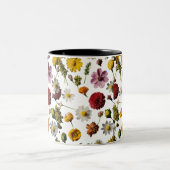 Tasse 2 Couleurs Brouillard à deux tons d'explosion florale (11 oz) (Centre)