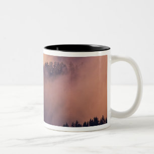 Tasse 2 Couleurs Brouillard hivernal dans la vallée au coucher du s