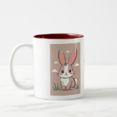 Tasse 2 Couleurs Brown and White Easter Bunny Image (Gauche)