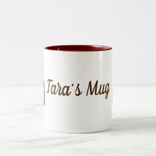 Tasse 2 Couleurs Brown Dog Eyes Nom personnalisé