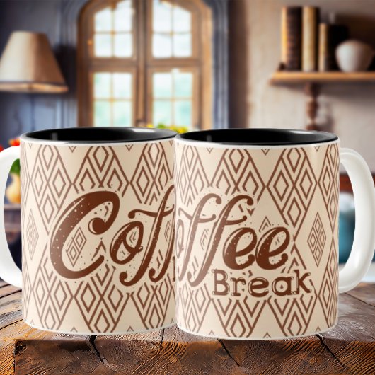 Tasse 2 Couleurs Brown et crème Café simple Coffee Break Wraparound