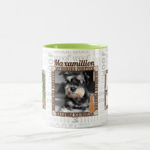 Tasse 2 Couleurs Brown et Tan Pet Memorial Chien's Photos Nom