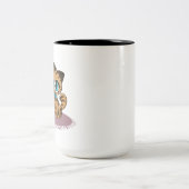 TASSE 2 COULEURS BROWN EYE BLUE KITTEN ON A PURPLE MAT (Centre)