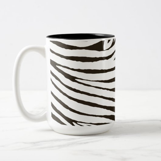 Tasse 2 Couleurs Brown noir blanc Zèbre imprimé (Gauche)