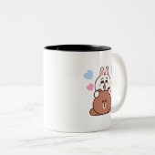 Tasse 2 Couleurs Brown ours cony lapin amour (Devant droit)
